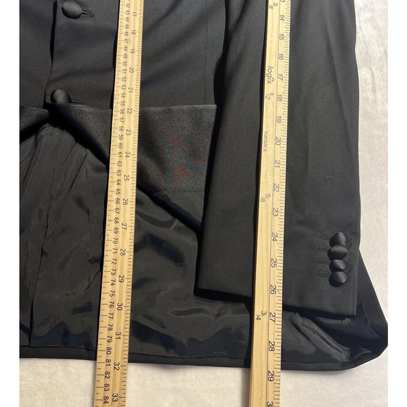 Armani Collezioni 44L 38x31 Black Tuxedo Designer 2-Piece Suit Set Tux - Picture 13 of 16